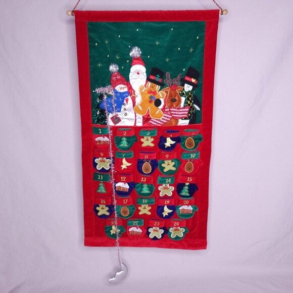 Hang Countdown Advent Calendar Santa Gingerbread Men Snowman Imperfect - Picture 1 of 6